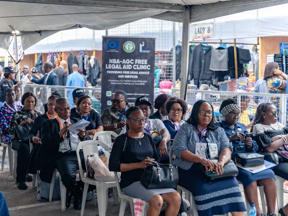 Local citizens in Lagos State Nigeria during the NBA conference waiting their turn for a free legal aid service. 